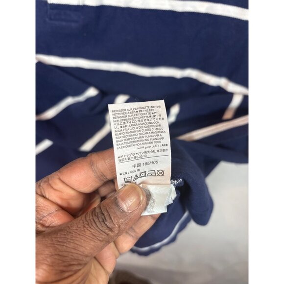 Gap Mens Navy & White Striped Polo Shirt XL - Picture 9 of 10